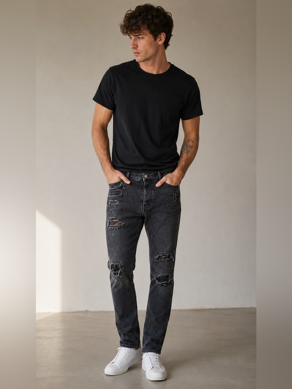 Ksubi Van Winkle Black Distressed Denim Skinny Jeans Men’s 36 Made in Turkey F - Picture 1 of 15